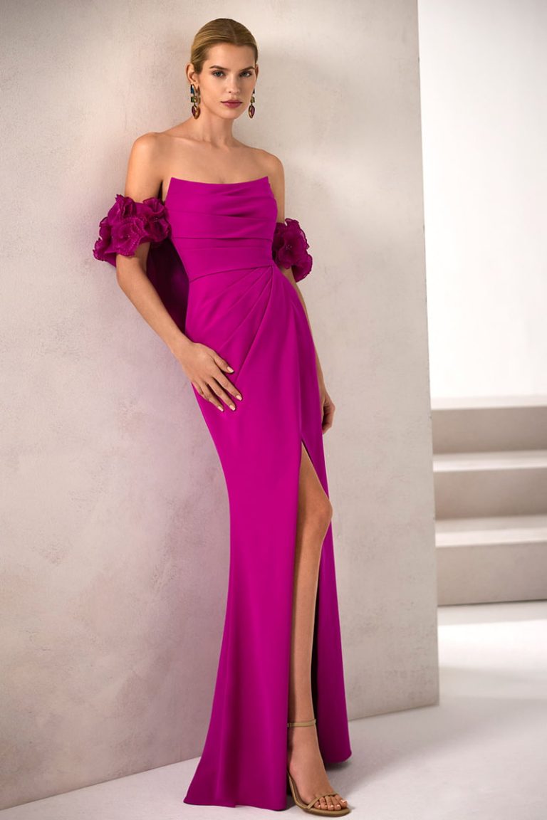 vestido invitada boda marfil barcelona mod 1J 07 2